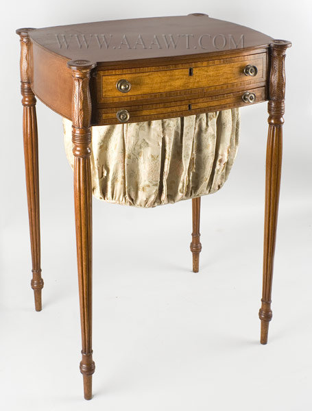 Worktable, Sewing Stand, Bag Table, Federal Elegance
Attributed to Hook (William)?
Salem
Circa 1805, angle view
